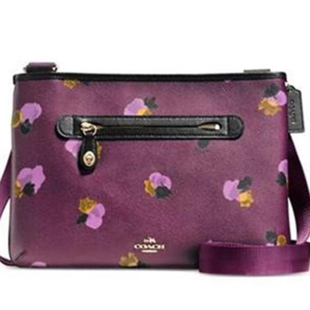 NWOT Coach Taylor Purple Floral Print Crossbody
